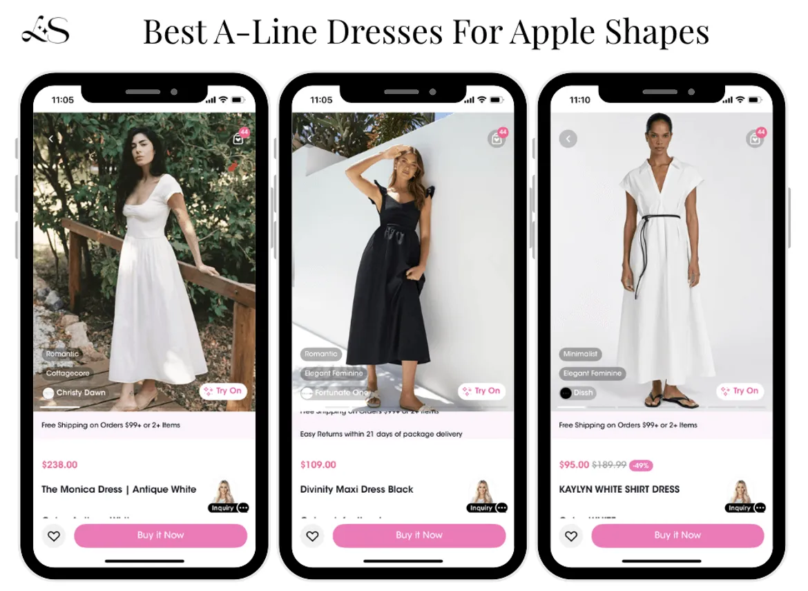 A-line dresses for apple body shape