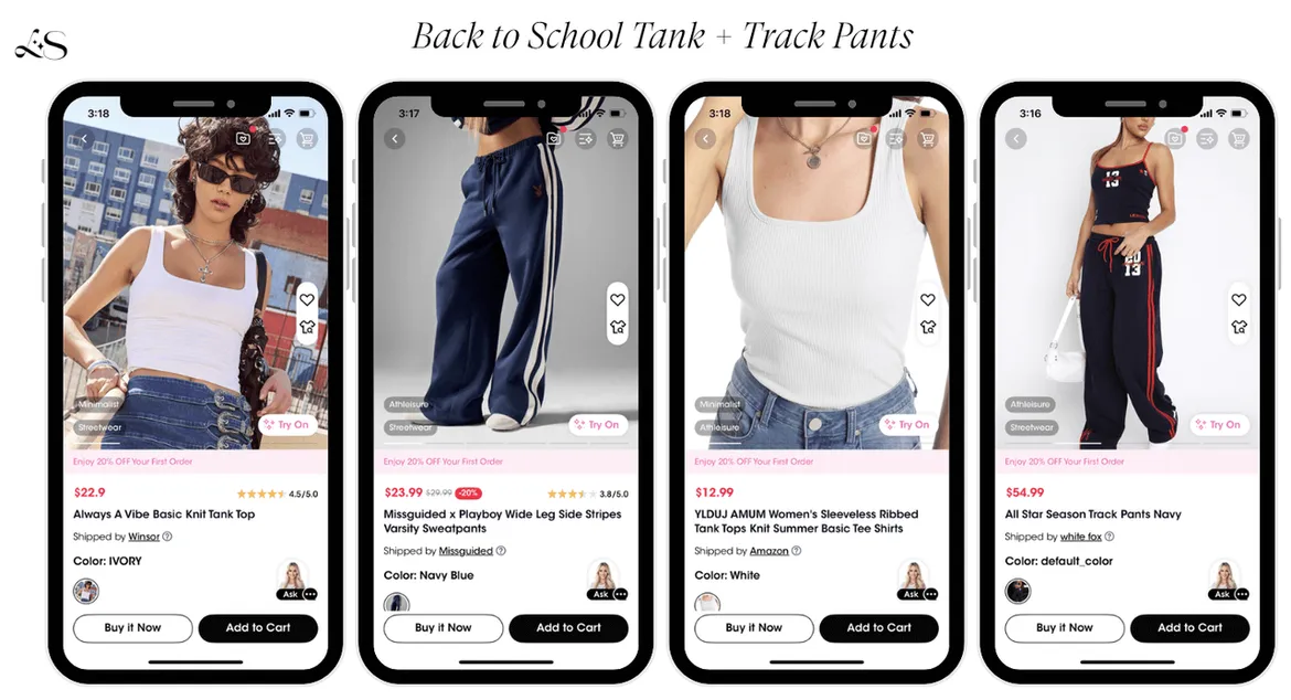 Sporty back to school tank top and track pants outfit