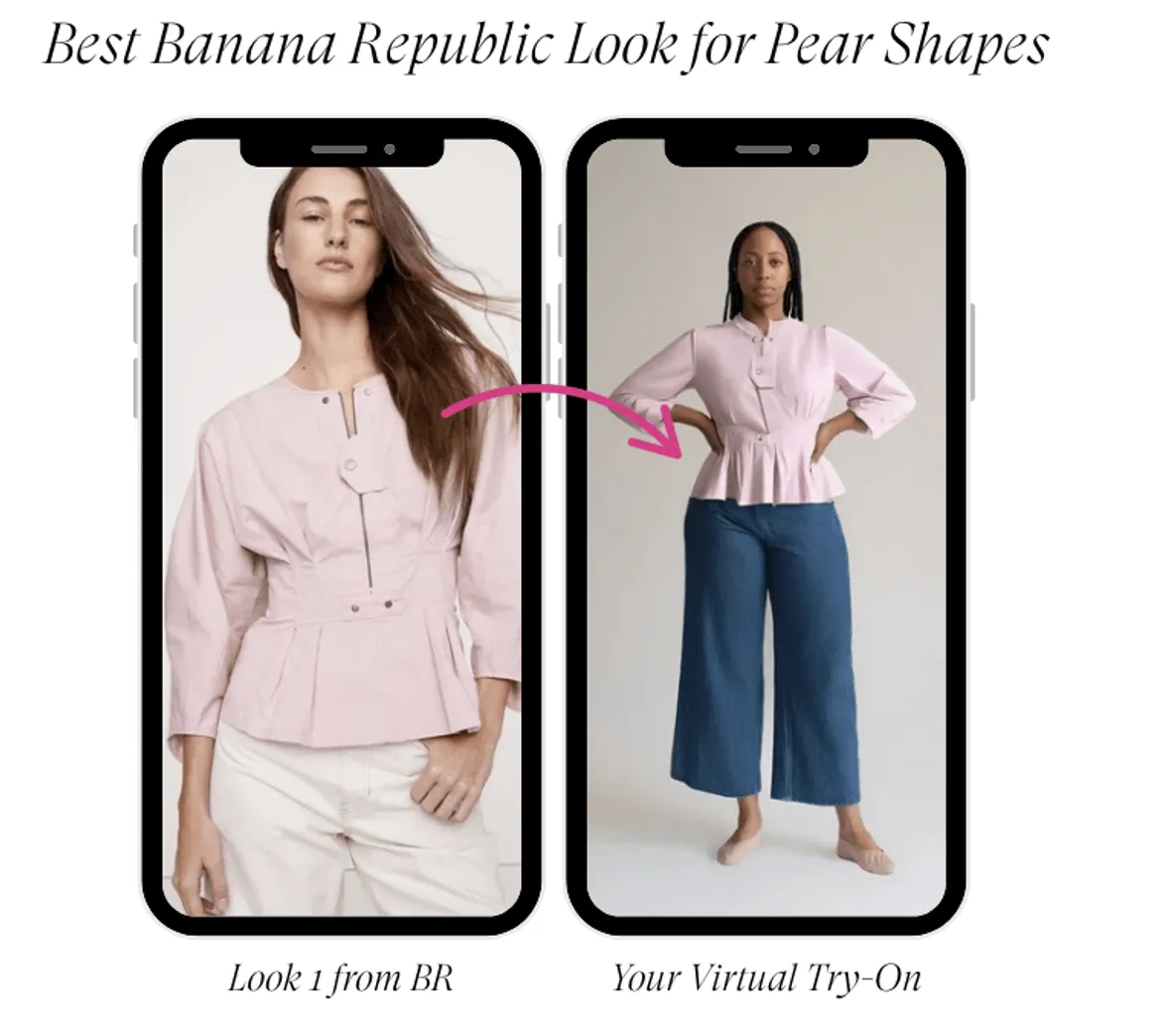 Best Banana Republic looks for rectangle-shaped body with virtual try-on