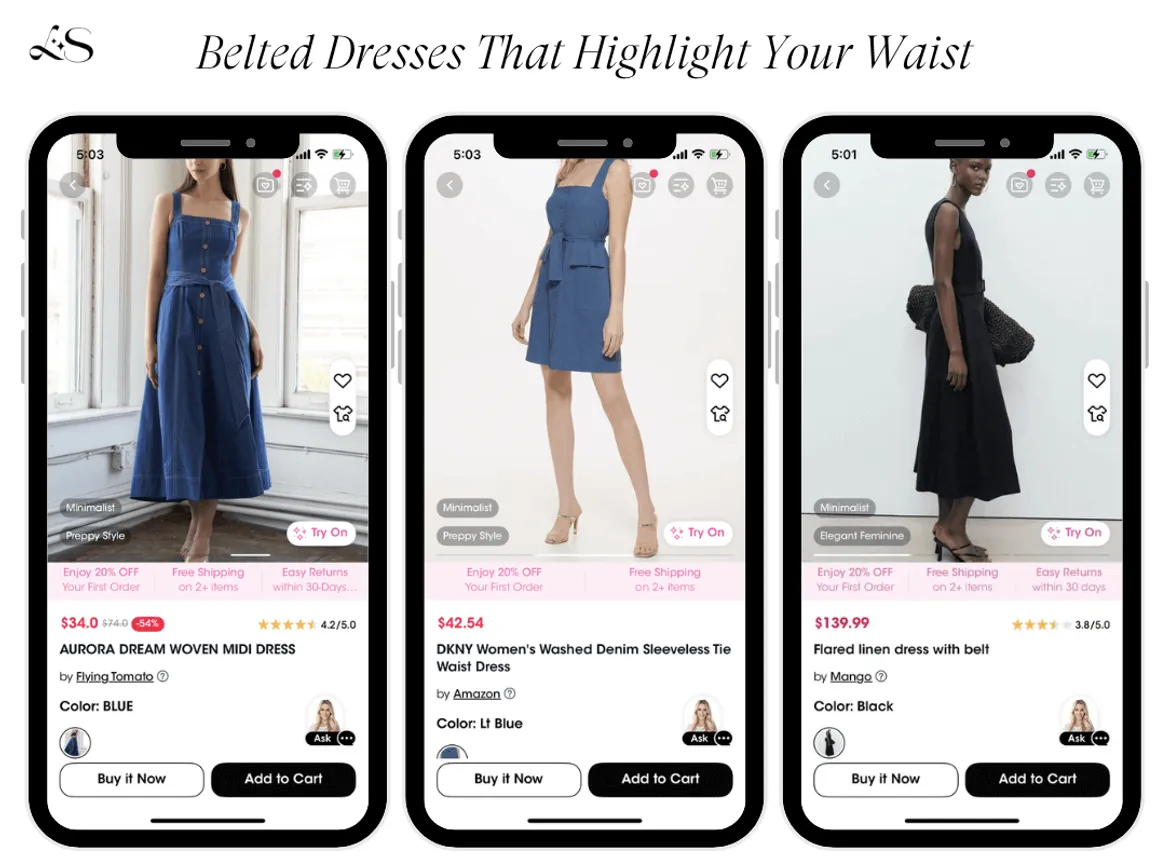 Belted Dresses for Accentuating the Waist on Hourglass Shapes