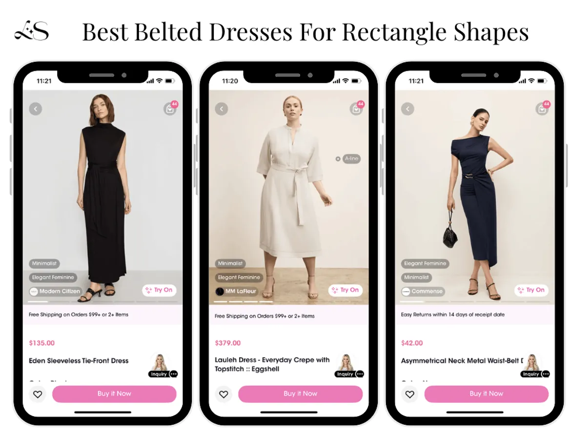 Belted dresses for rectangle body shape 2025