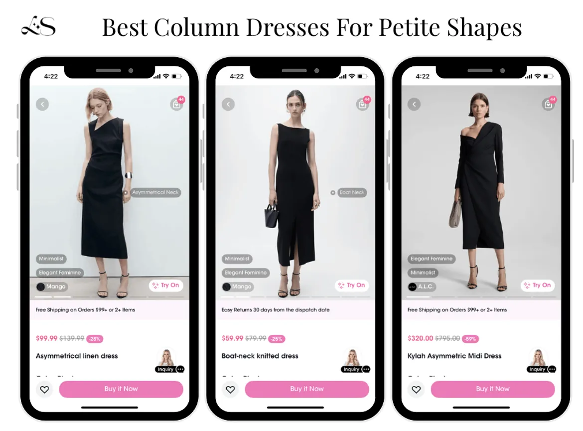 Column dresses for petite body shape 2025