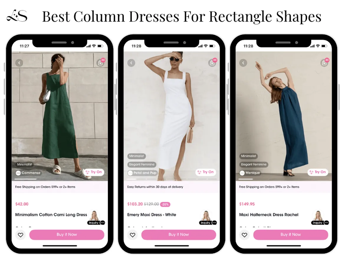 Column dresses for rectangle body shape 2025
