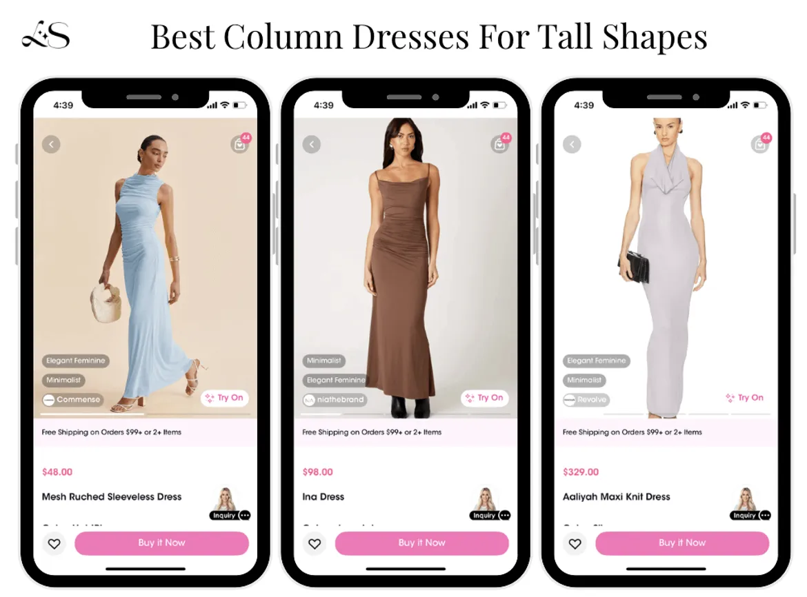 Column dresses for tall body shape 2025