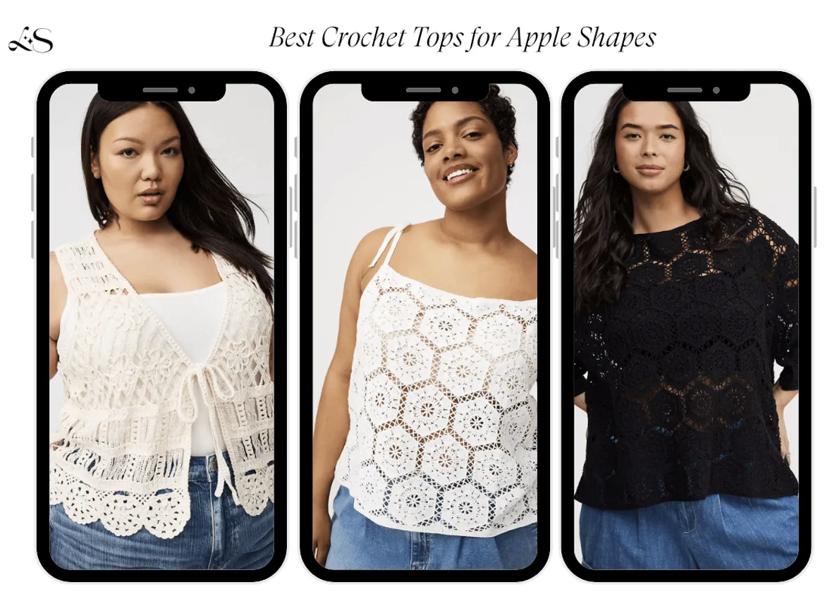 Crochet tops for apple body shapes