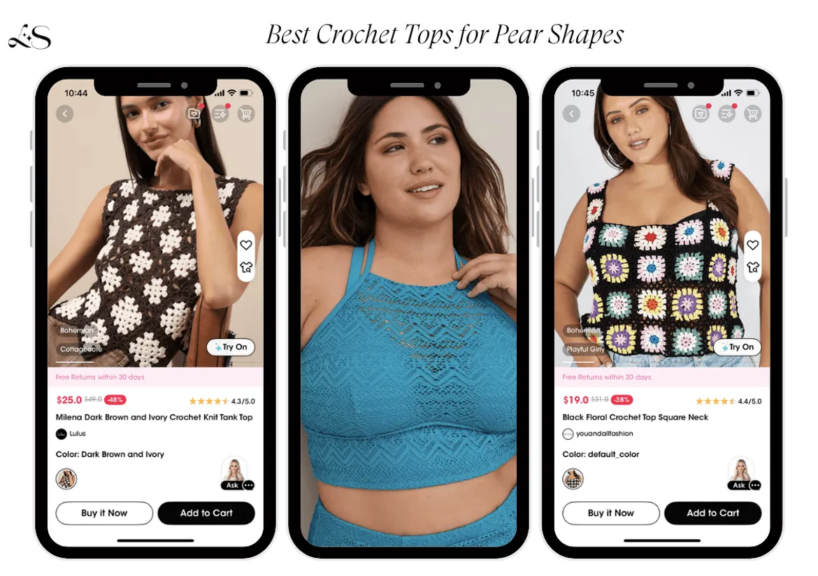 Crochet tops for pear body shapes
