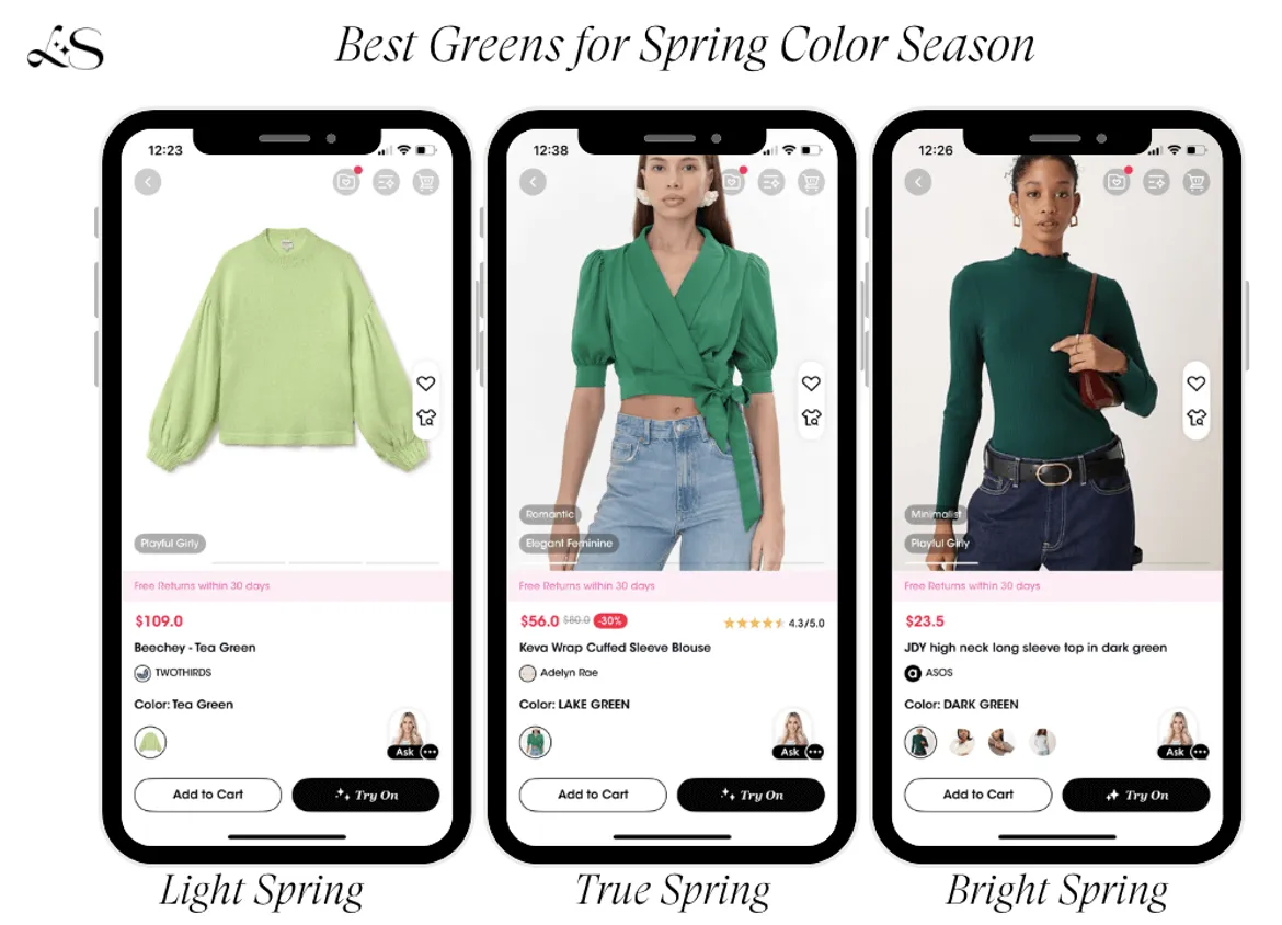 Best green tops for Spring color analysis