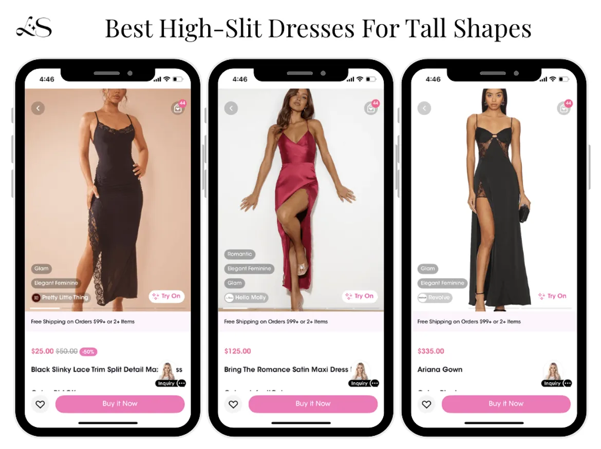 High-slit dresses for tall body shape 2025