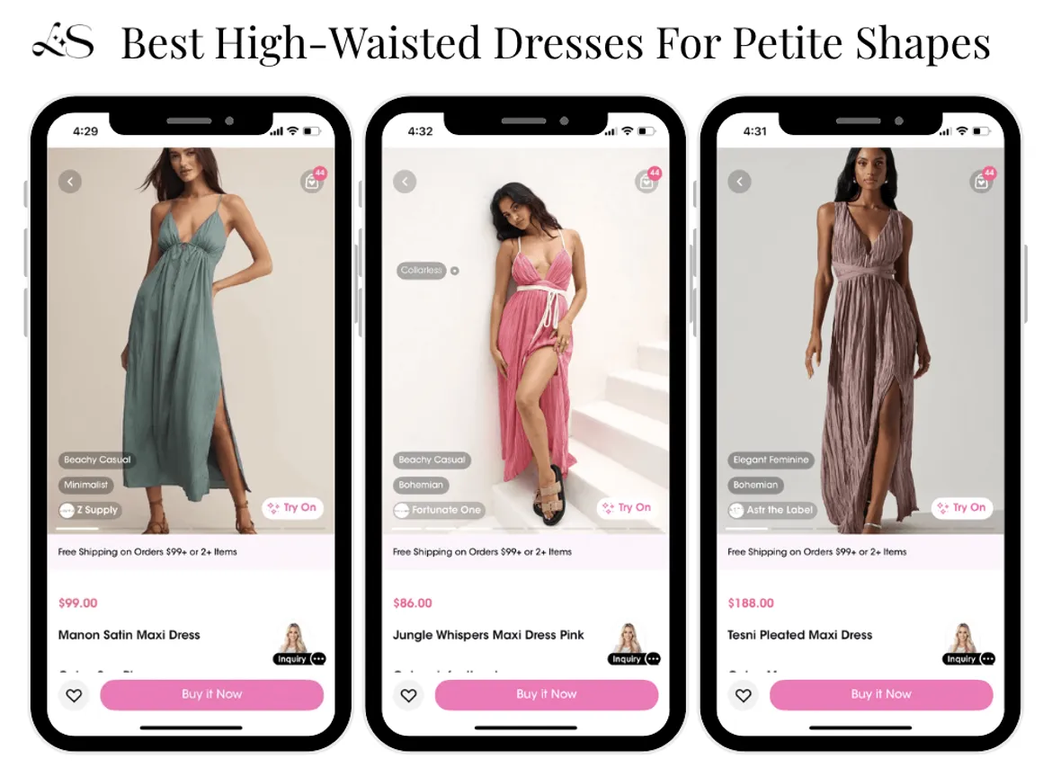 High-waisted dresses for petite body shape 2025