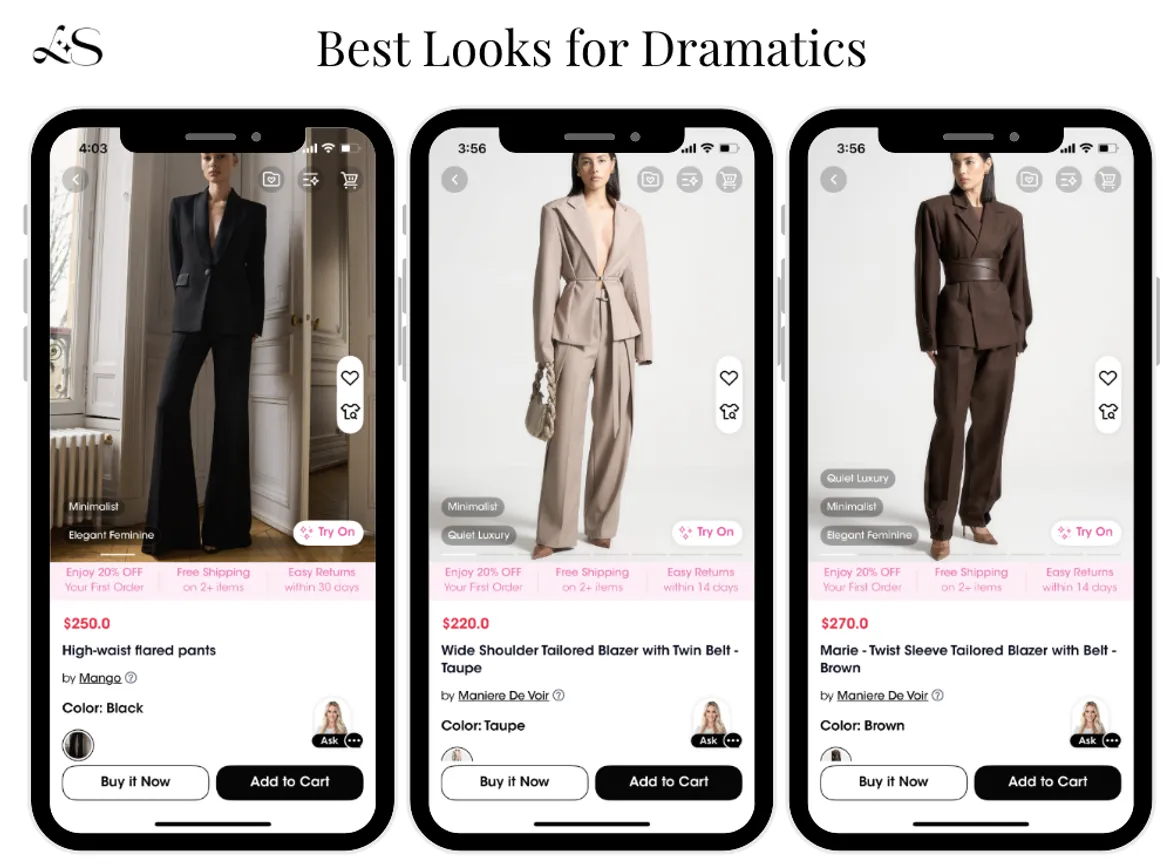 Best Looks for Dramatics Kibbe Type