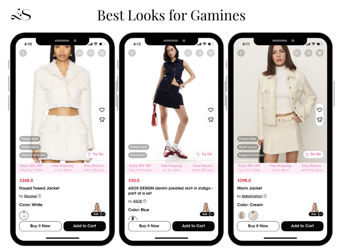 Best Looks for Gamines Kibbe Type
