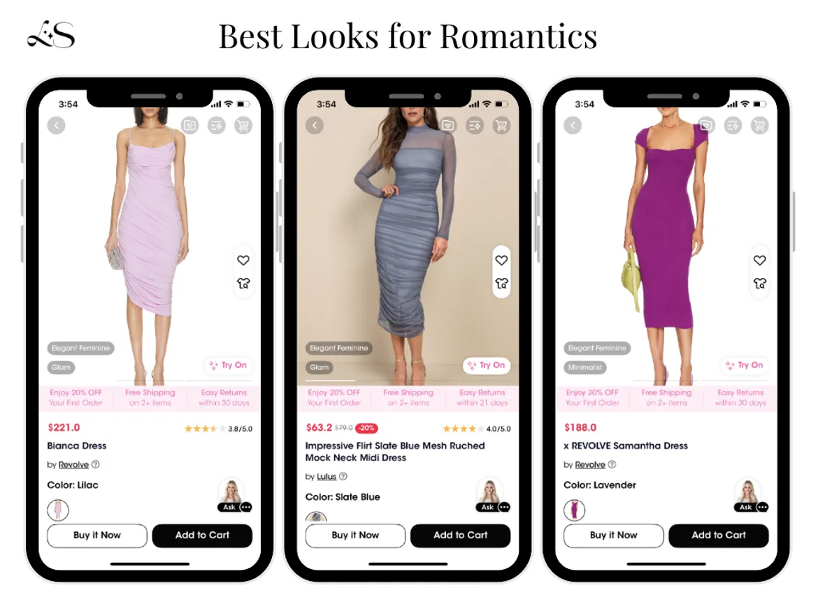 Best Looks for Romantics Kibbe Type