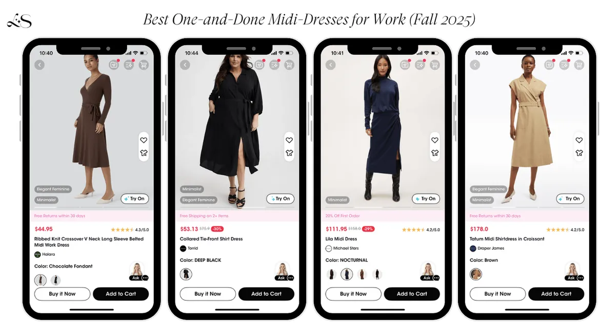Midi dresses for work fall 2025