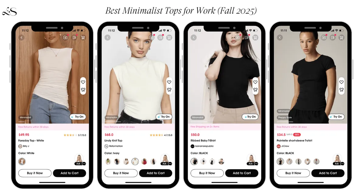 Minimalist tops for work fall 2025