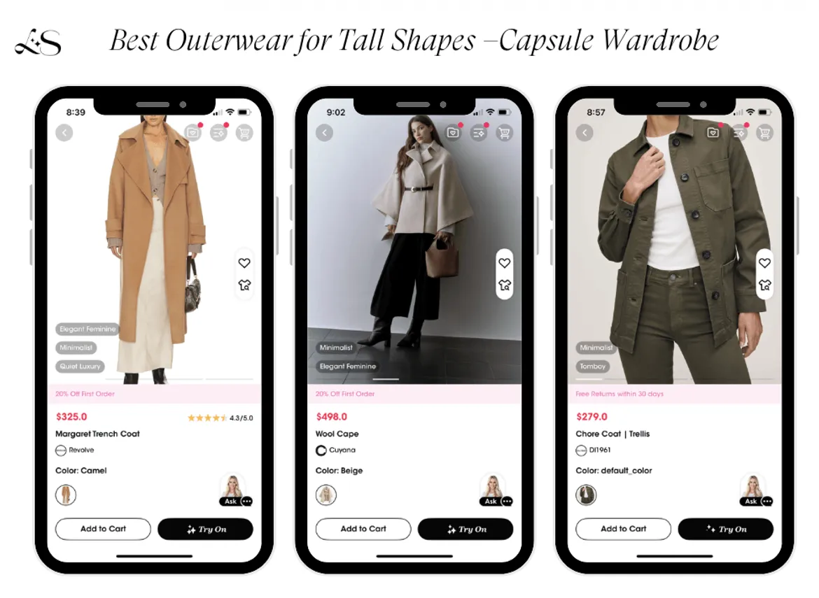 Best outerwear for tall women capsule wardrobe