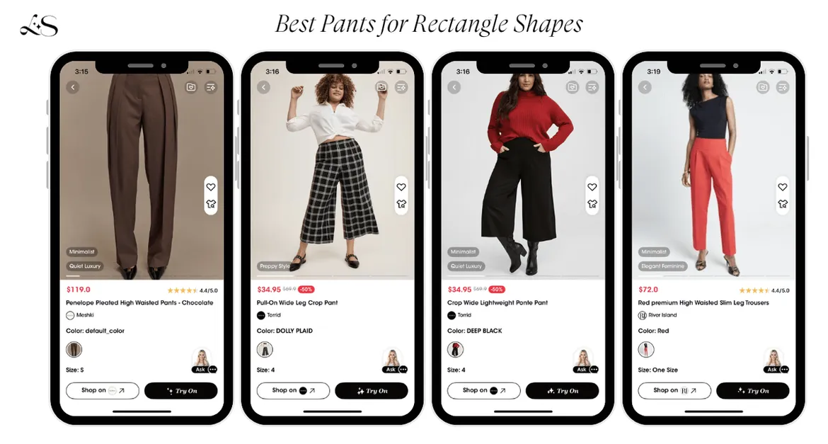Top pants for rectangle figure