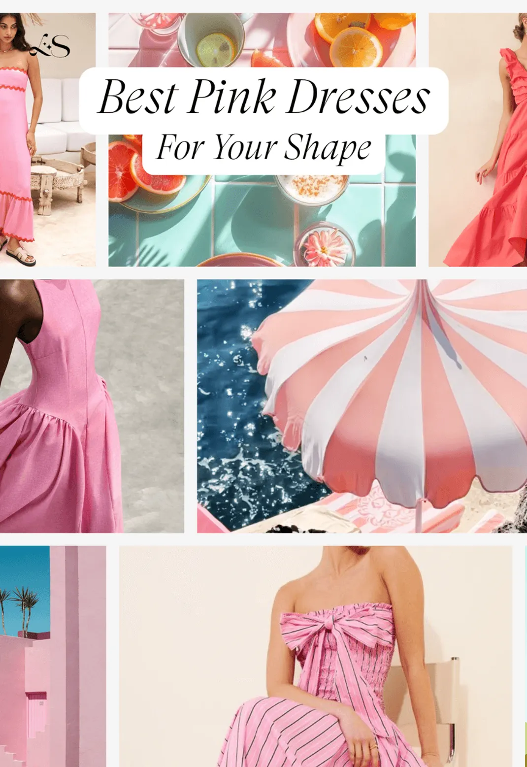 Best pink dresses for your body shape collage