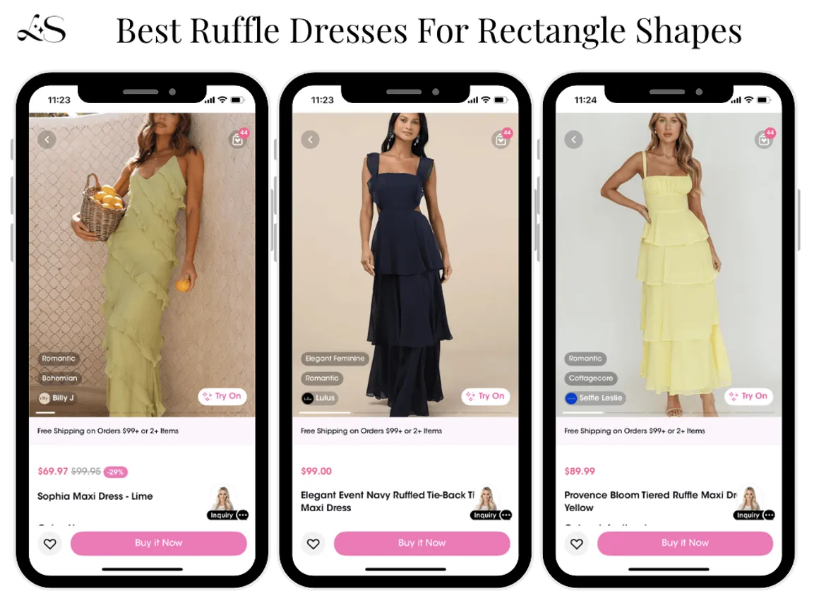 Ruffle dresses for rectangle body shape 2025