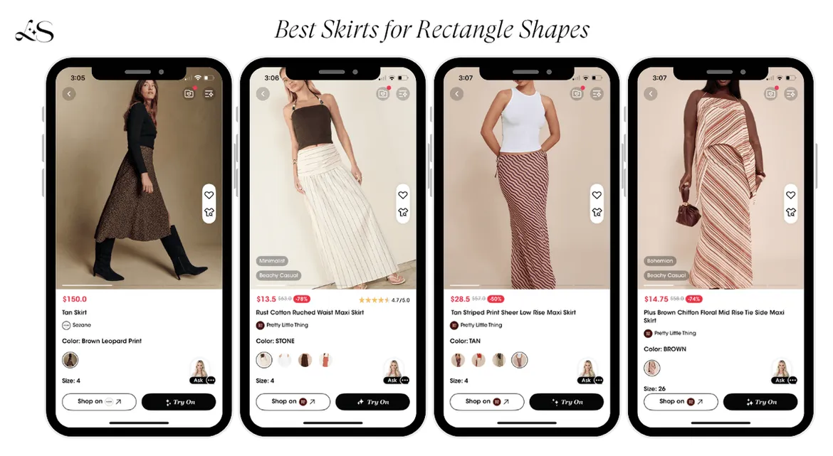 Top skirts for rectangle body type