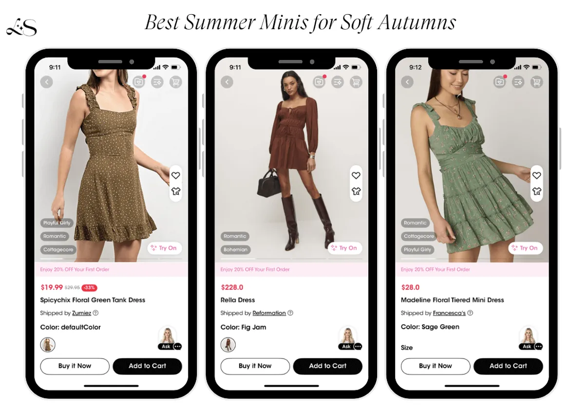 Mini dresses for Soft Autumns