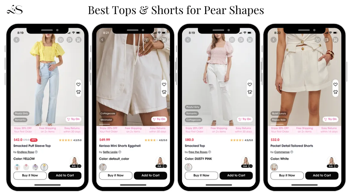 Best tops and shorts for pear body shapes