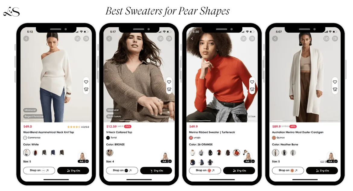 best sweaters for pear shapes in fall fashion