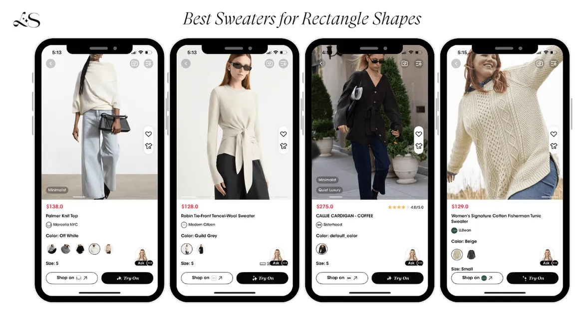 best sweaters for rectangle body shape styles