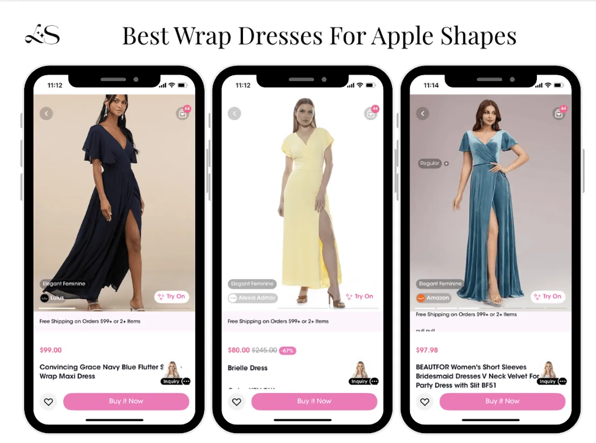 Wrap dresses for apple body shape 2025