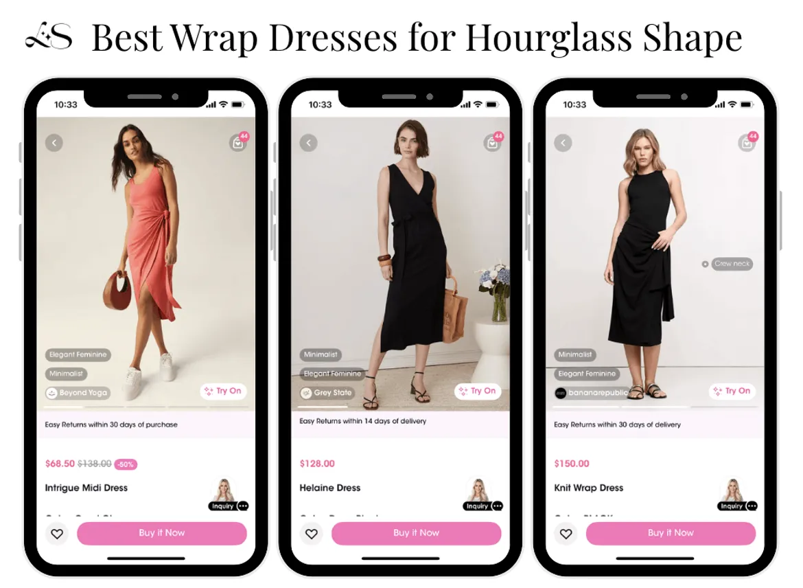 Wrap dresses for hourglass figure recommendations