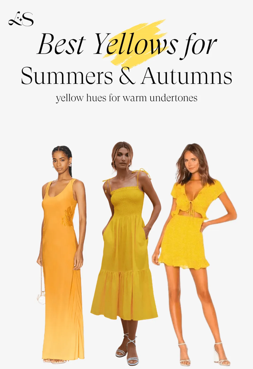 Best yellow dresses for summer and autumn warm undertones