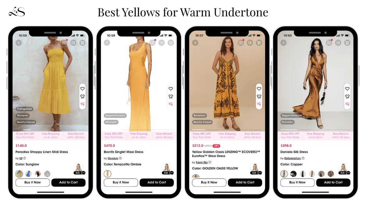 Yellow dresses for warm undertones