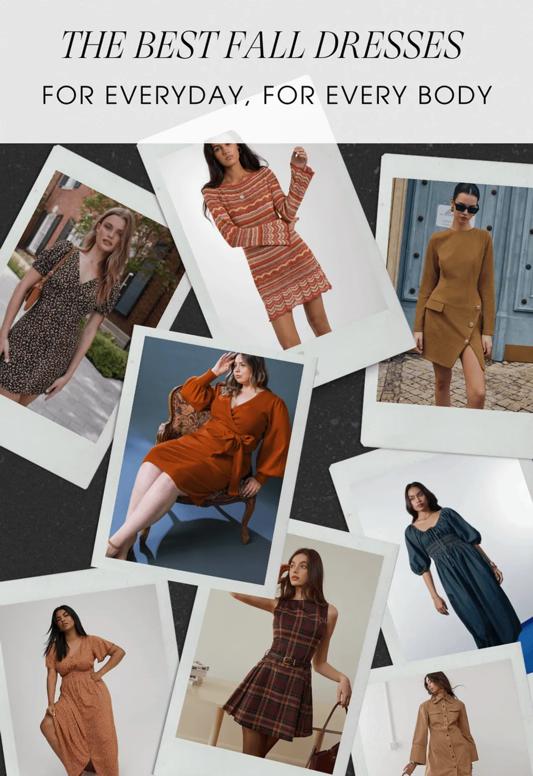 Best fall dresses for all body types including dresses in red, yellow, patterned, and more.