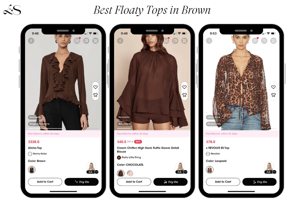 Best floaty tops in brown for casual and formal outfits.