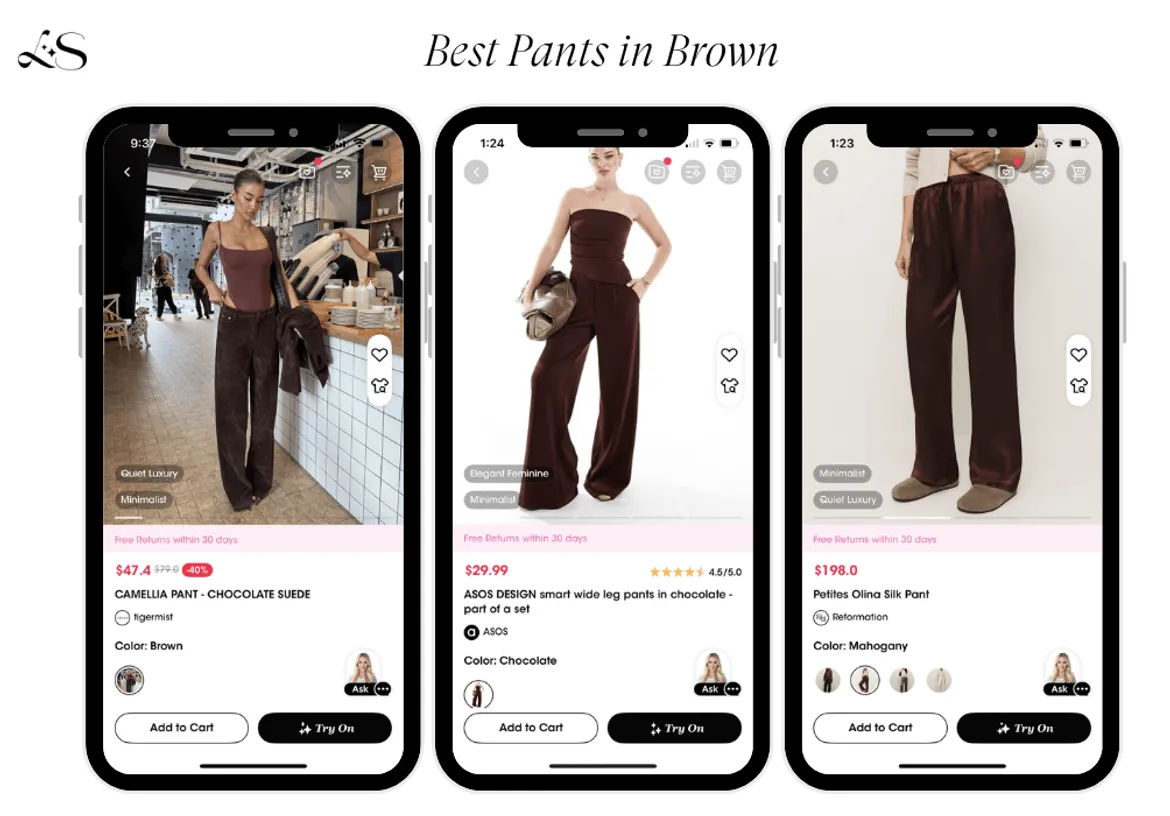 Best brown pants for fall 2025 styles in chocolate brown fabric.