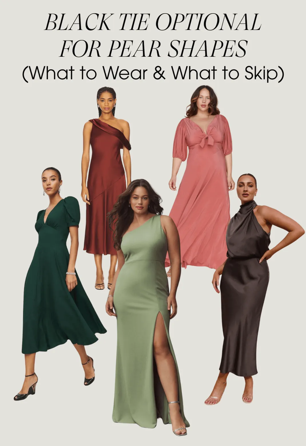 Black tie optional gowns for pear body shapes