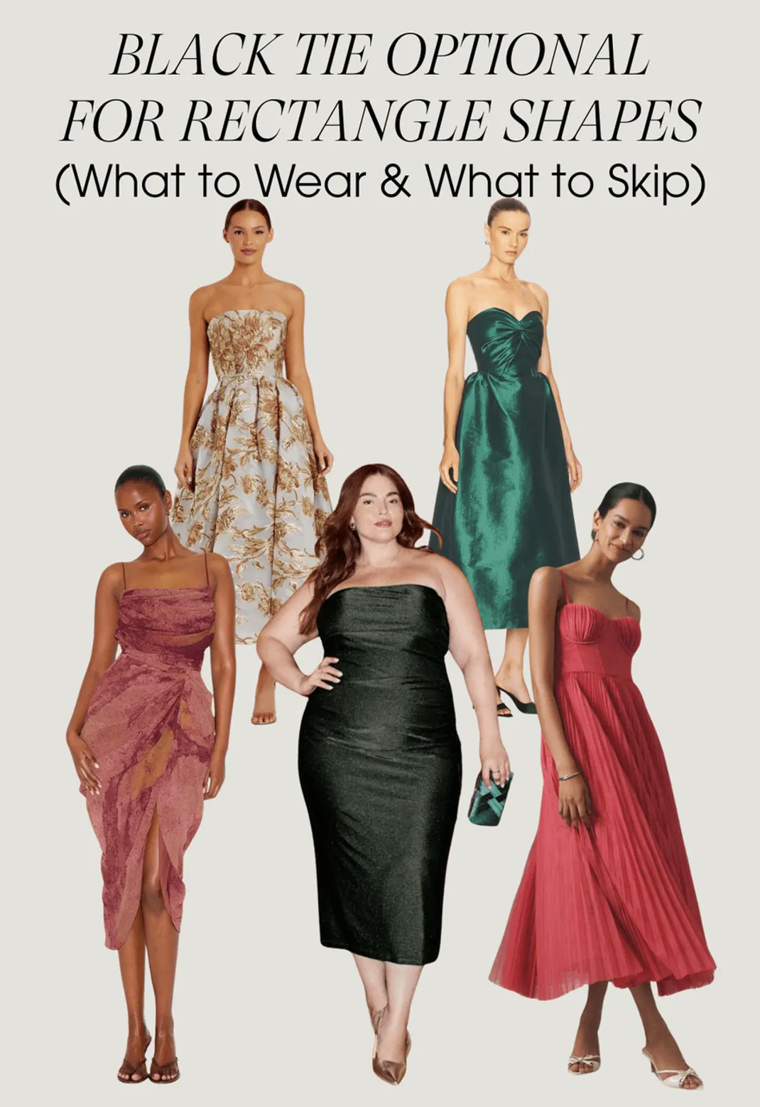 Elegant evening gowns for rectangle body shapes