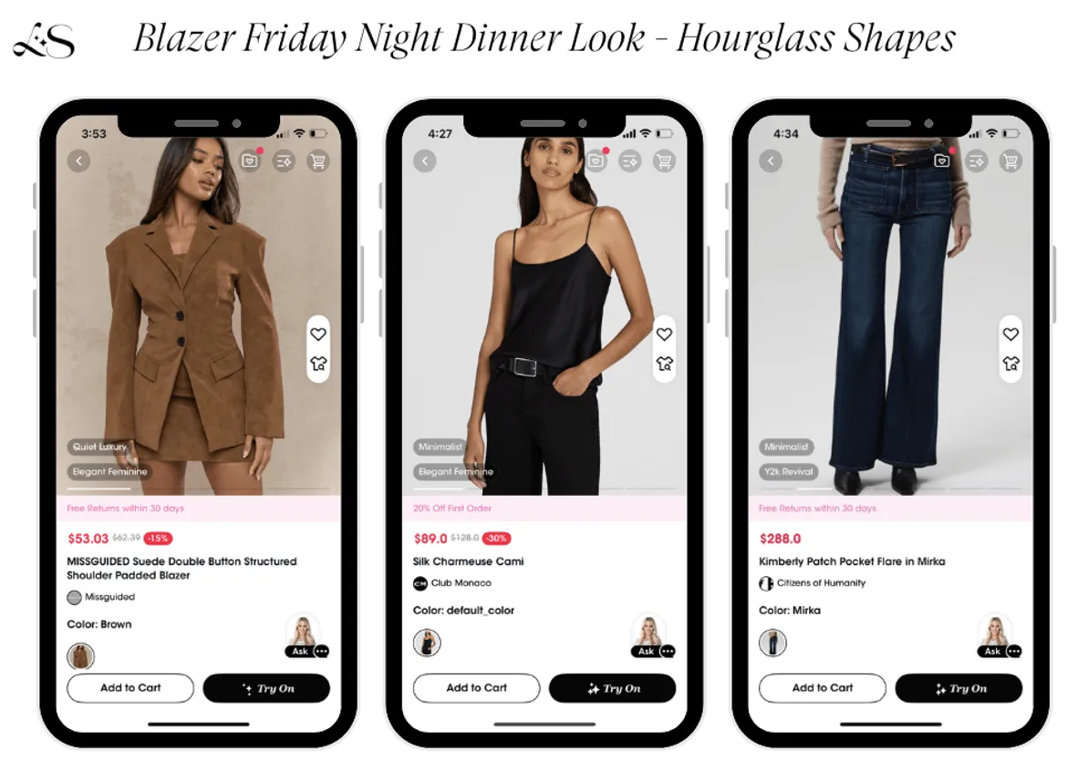 Blazer Friday Night Dinner Outfit for Hourglass Shape