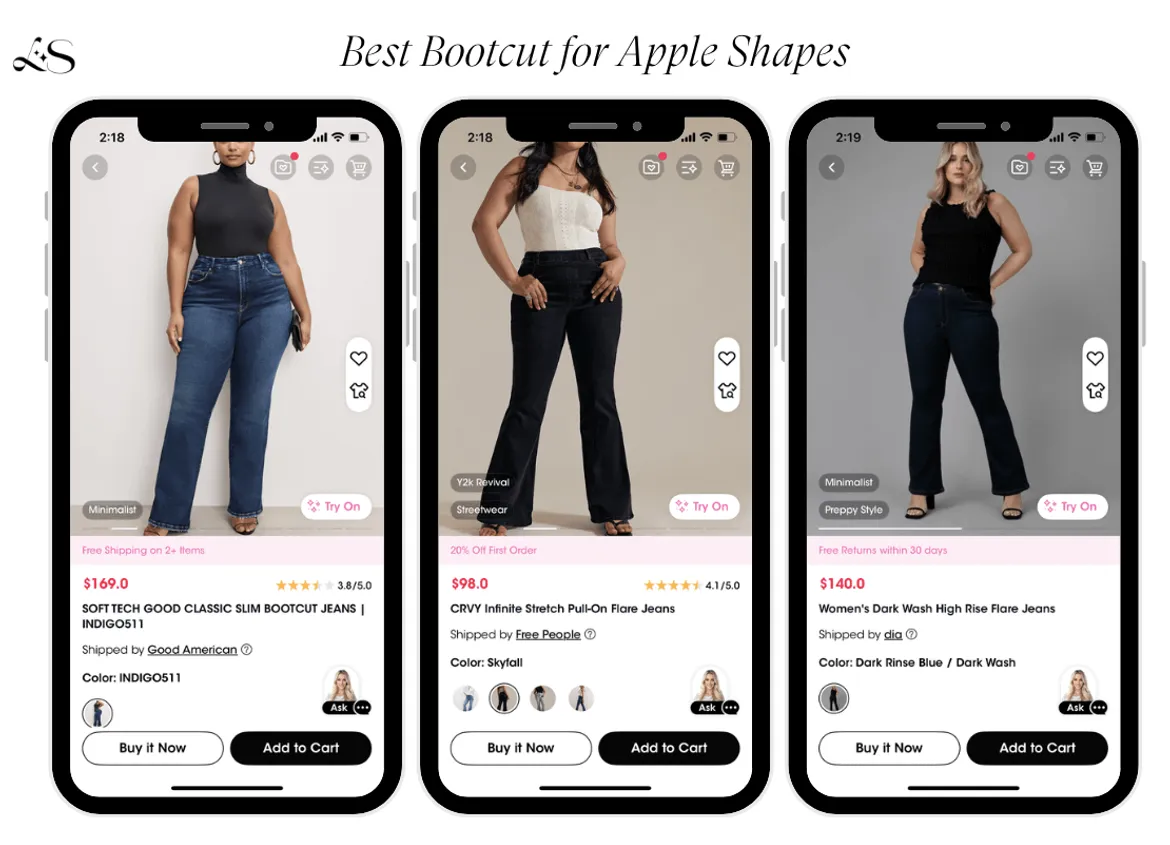 Best bootcut jeans for apple-shaped body