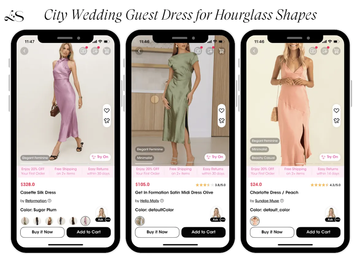 City wedding guest dresses for hourglass body shape 2025