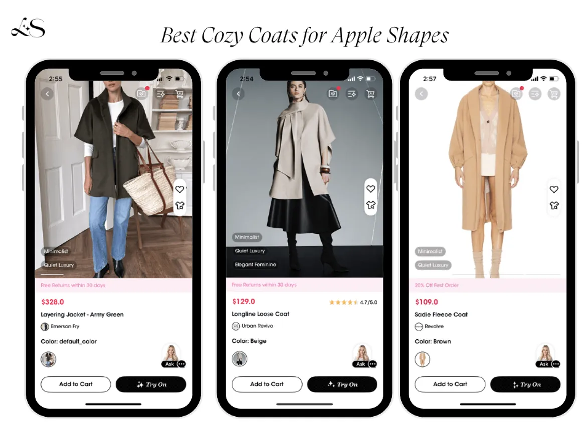 Best cozy coats for apple shapes