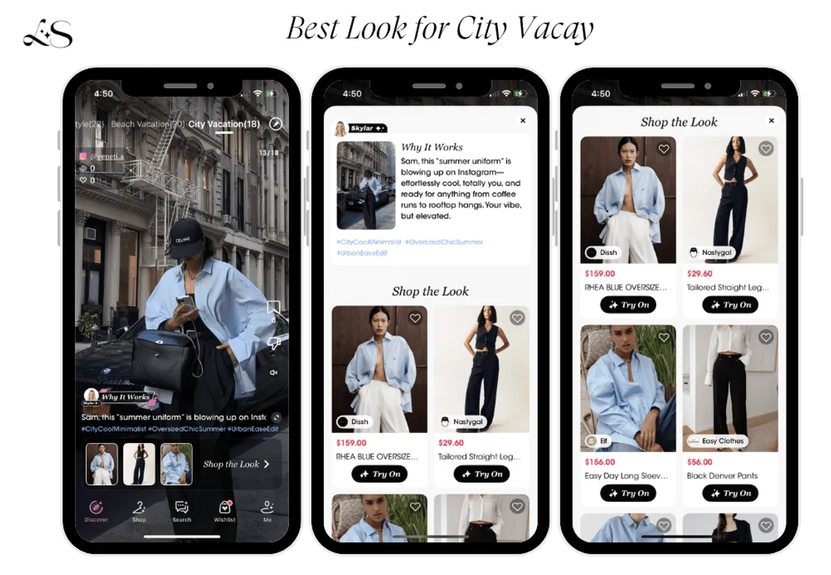 Fashion app update showing viral office and vacation looks