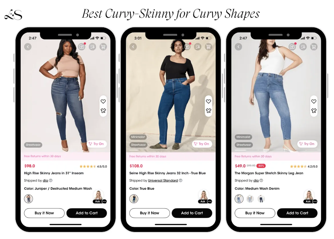 Curvy-skinny jeans ideal for curvy figures