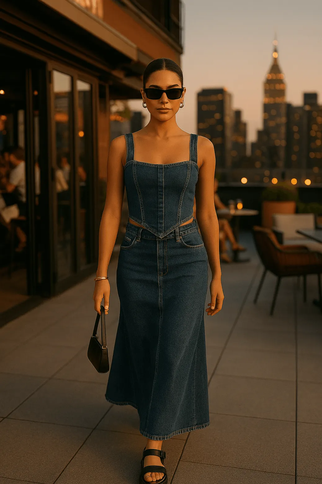 denim corset dress 2025