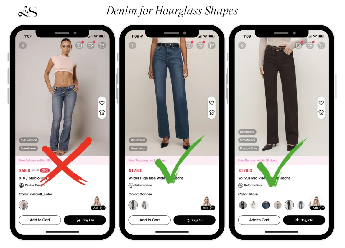 Best denim for hourglass body shapes
