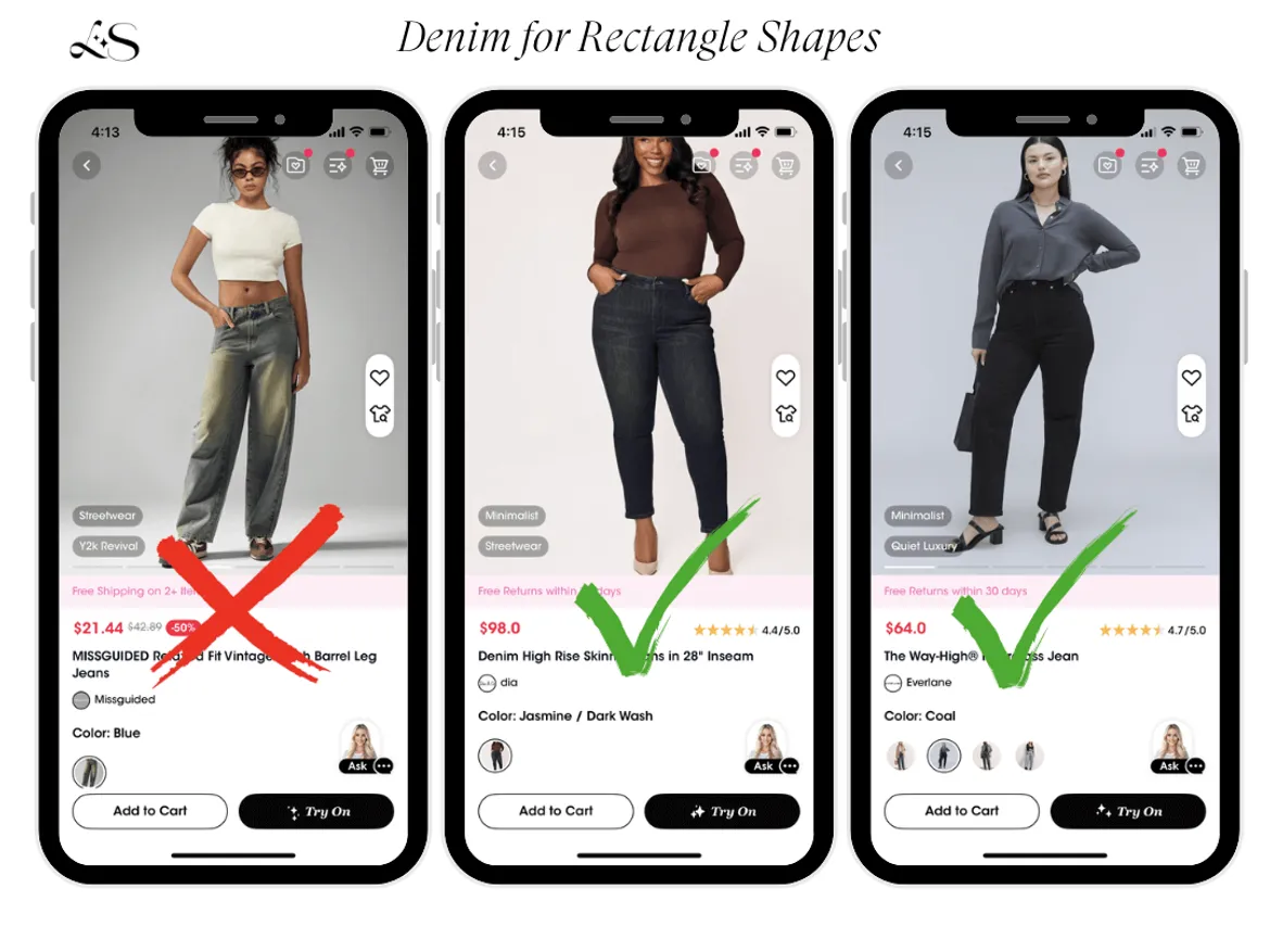 Best denim for rectangle body shapes