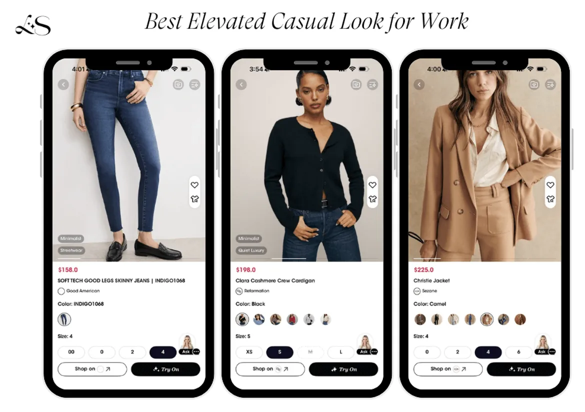 elevated casual workwear, jeans and jackets