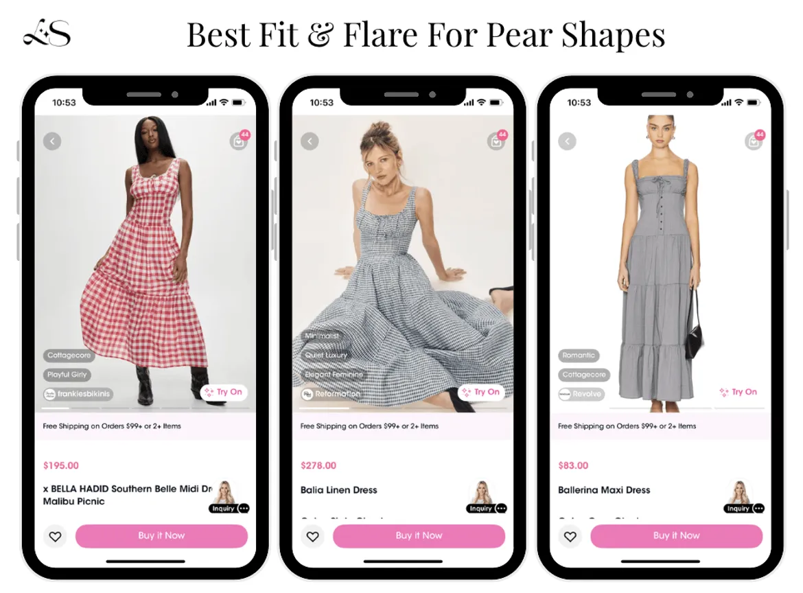 Fit & flare dresses for pear-shaped body