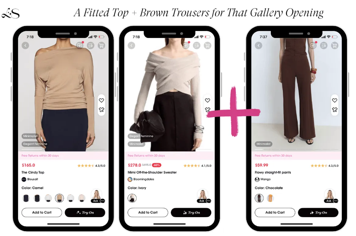 Fitted top with brown trousers outfit gallery