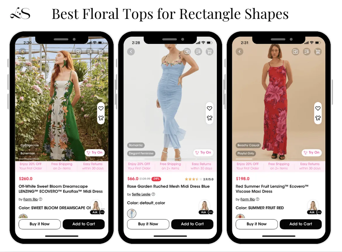 Best floral dresses for rectangle shapes