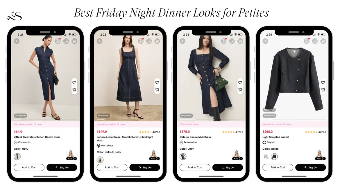Friday night dinner denim dresses for petites